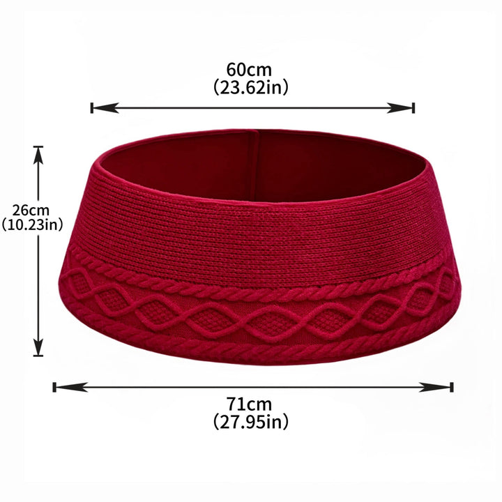Dziergana mata pod choinkę z warkoczowym splotem