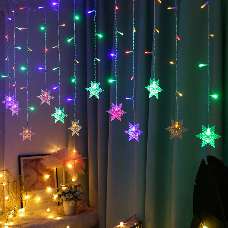 Kramano™ Lampki LED w kształcie śnieżynek na choinkę i do okna