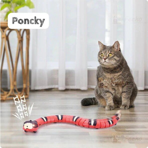 Interaktywny wąż dla kota z inteligentnym czujnikiem