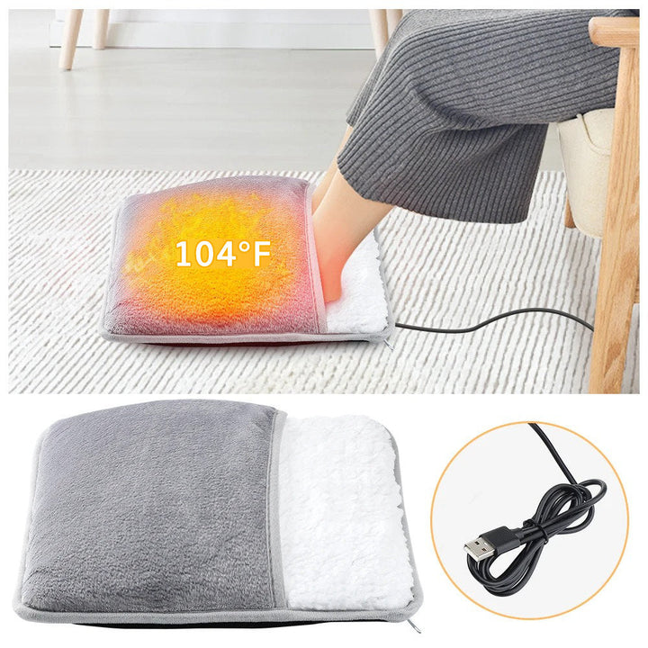 Kramano™ Ogrzewacz do stóp na USB z miękkiej flaneli, stałe 40°C