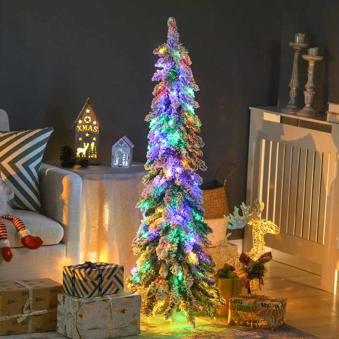 Kramano  Ośnieżona choinka slim 120 cm ze 100 lampkami LED