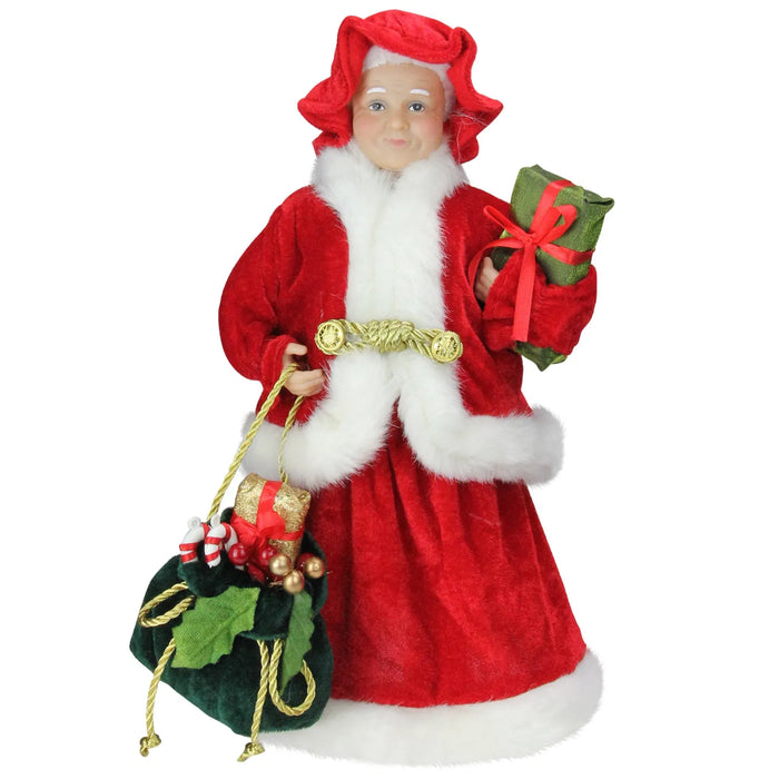 Kramano  Figurka Mikołajowej 30 cm z prezentem i workiem