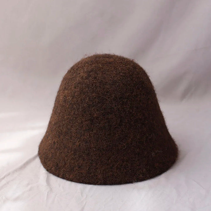 Damski wełniany kapelusz bucket hat w stylu vintage
