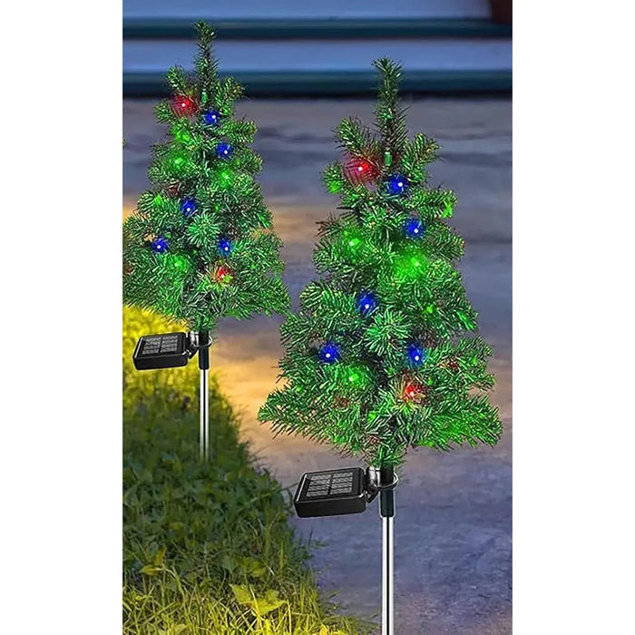 Kramano  Solarne choinki ogrodowe na szpilce z kolorowymi LED