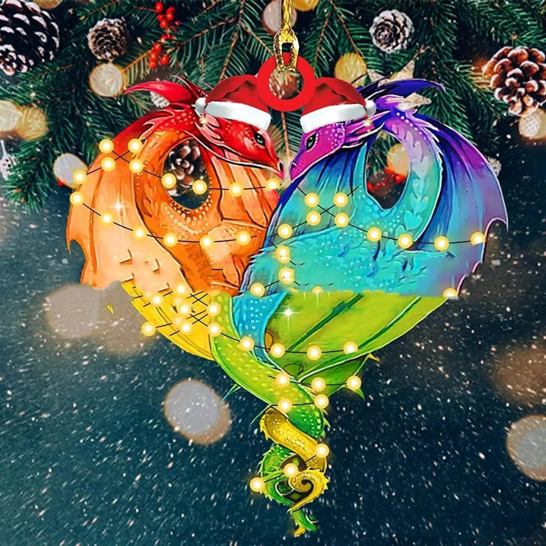 Akrylowa zawieszka na choinkę dinozaur i smocze jajo – 8 cm