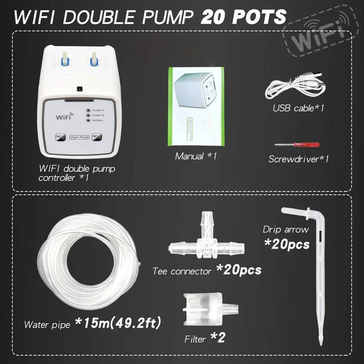 Kramano™ Inteligentny system nawadniania Wi-Fi do 20 doniczek