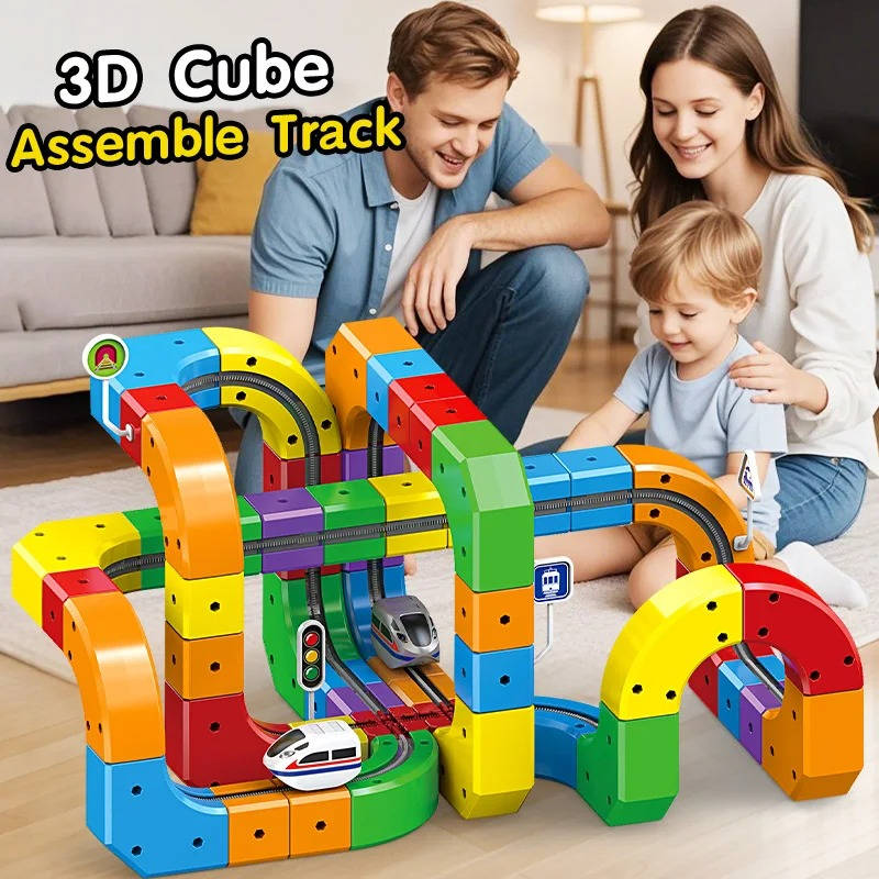Kramano™ Magnetyczny tor kolejowy z elektryczną ciuchcią na akumulator
