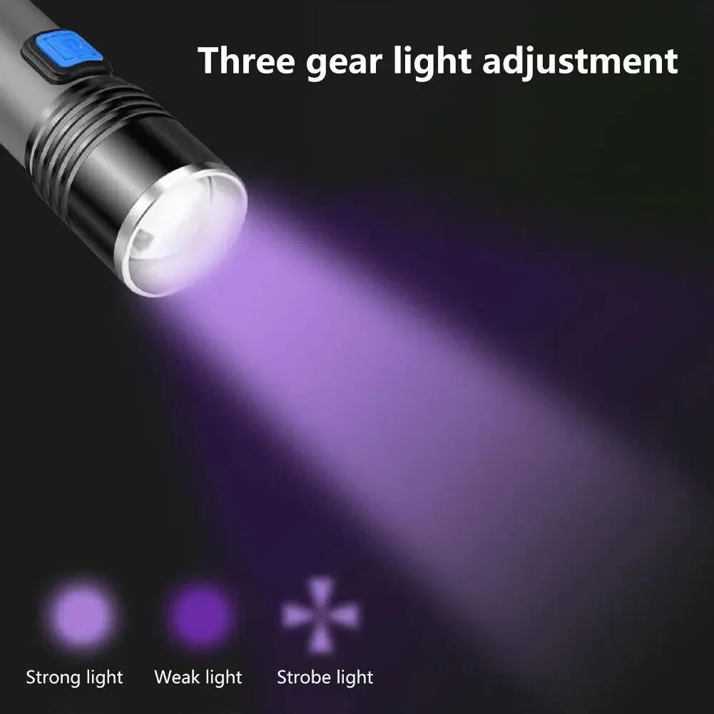 Kramano™ Latarka UV 395 nm z zoomem do wykrywania plam po zwierzętach