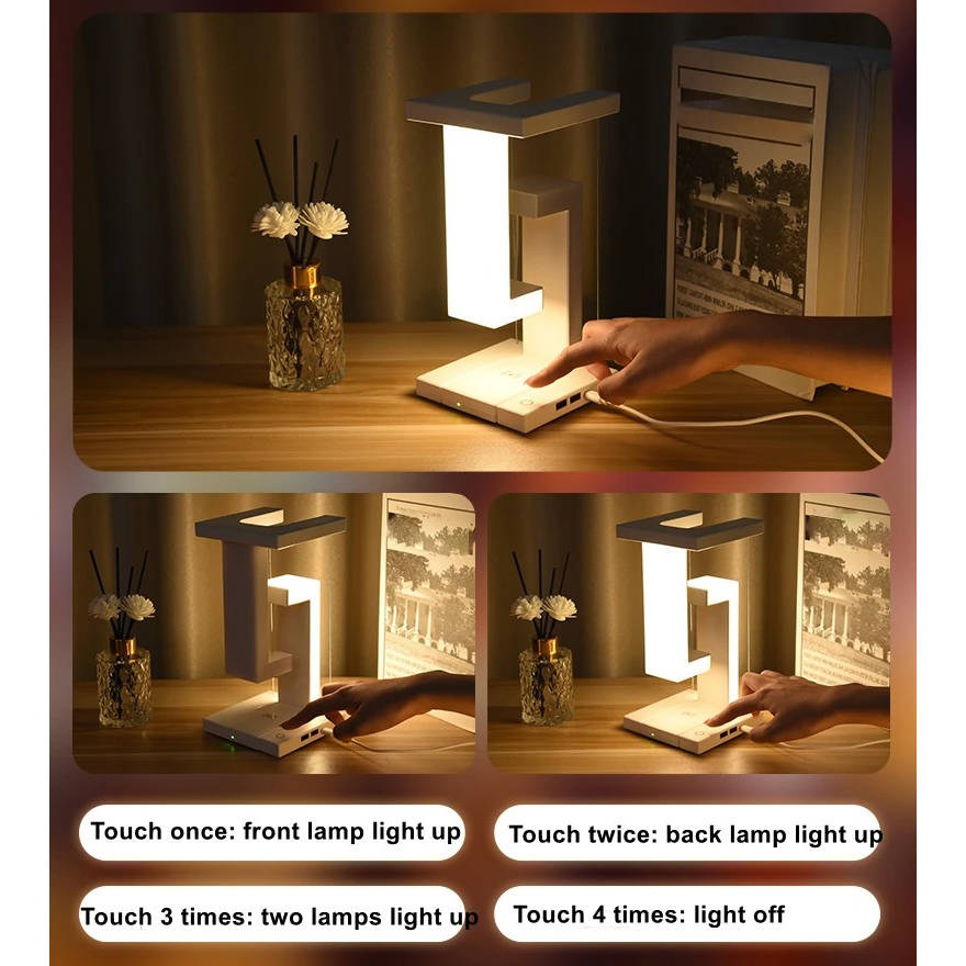 Kramano™ Lewitująca lampka biurkowa z ładowarką bezprzewodową 10 W