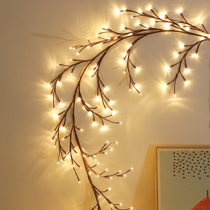 Kramano  Gałązki rattanowe LED na ścianę, 2,3 m na USB