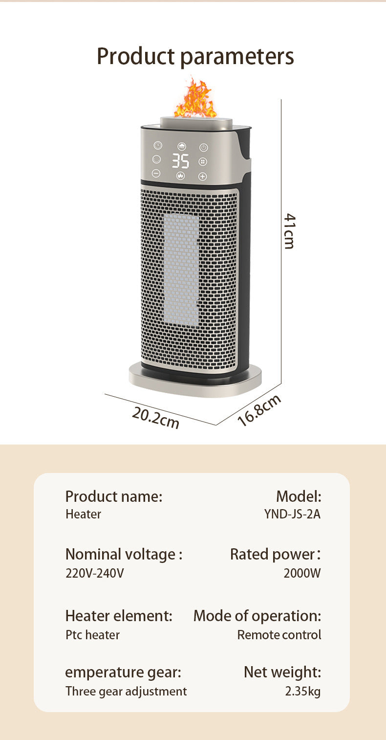 Srebrny termowentylator wieżowy z podświetloną mgiełką nawilżacza