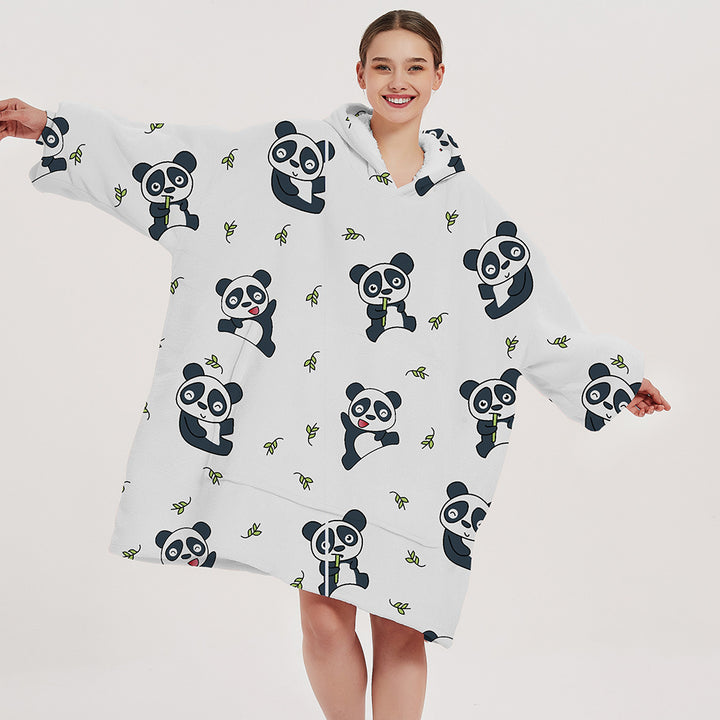 Flanelowa bluza-koc oversize z kapturem