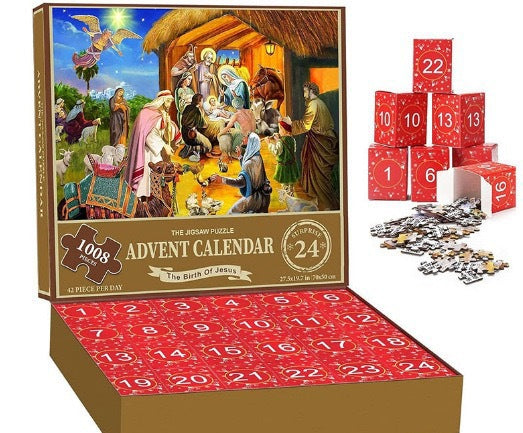 Kalendarz adwentowy z puzzlami w pudełkach