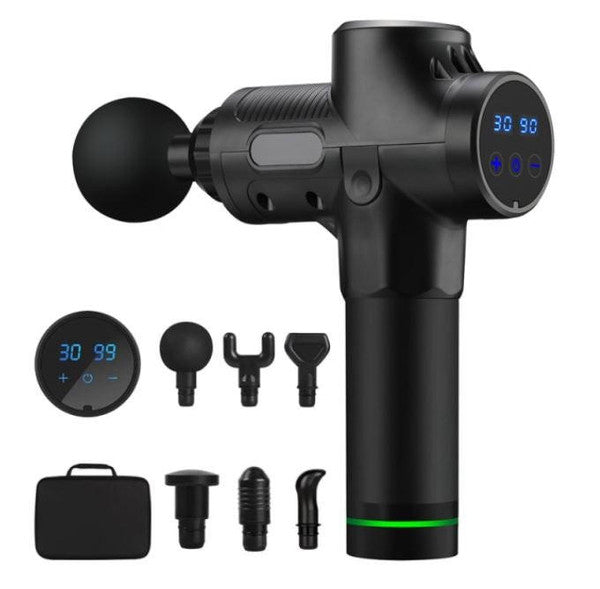 Kramano™ Pistolet do masażu z 6 końcówkami, 20 prędkościami i ekranem LCD