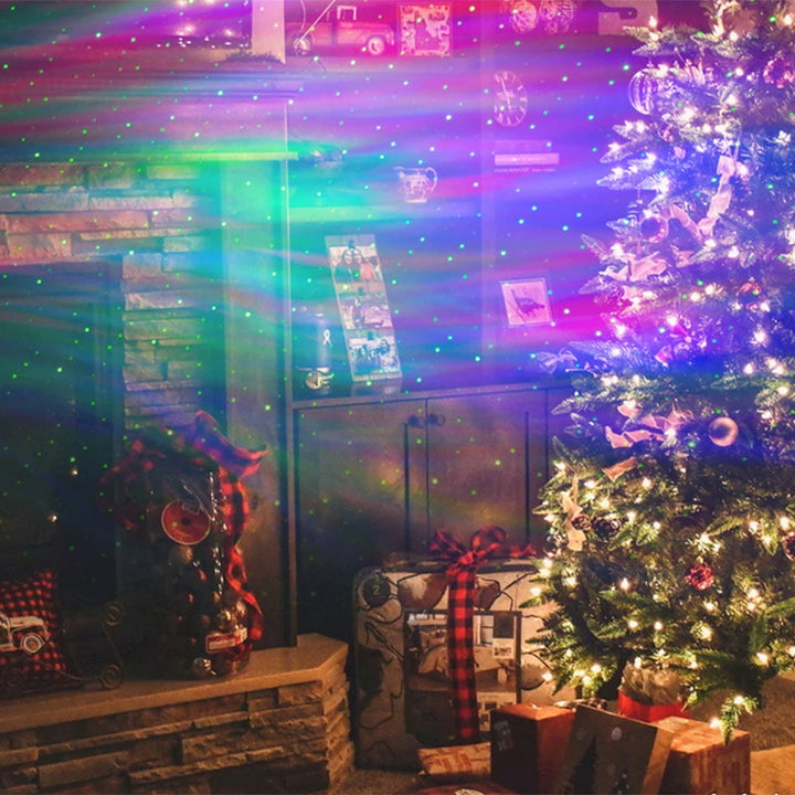 Projektor zorzy polarnej LED z gwiazdami i księżycem