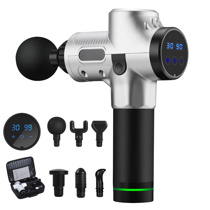 Kramano™ Pistolet do masażu z sześcioma końcówkami i ekranem LCD