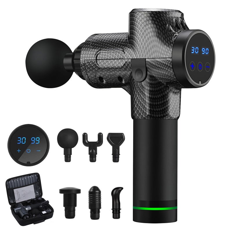 Kramano™ Pistolet do masażu z sześcioma końcówkami i ekranem LCD