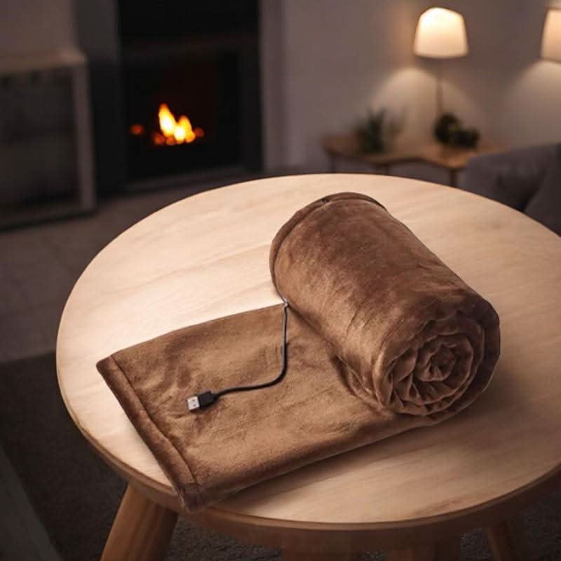 Kramano™ Koc grzewczy USB z flaneli do noszenia, 3 poziomy ciepła