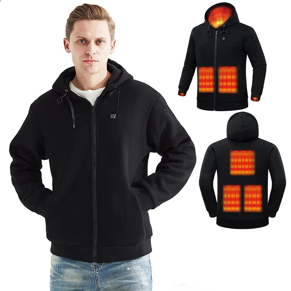 Kramano™ Rozpinana bluza podgrzewana z kapturem i 3 poziomami