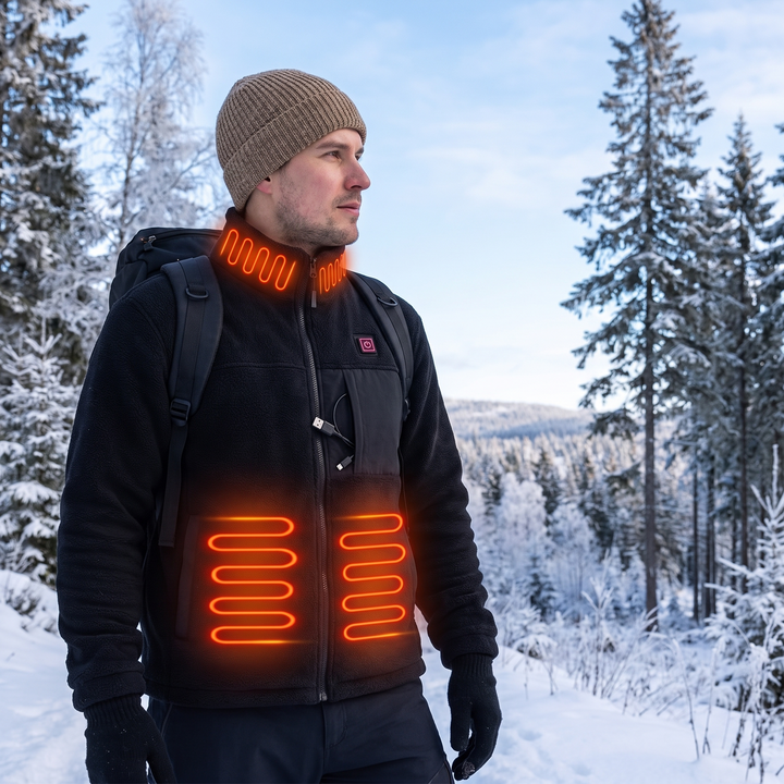 Kramano™ Podgrzewana kurtka polarowa z 4 strefami grzania na USB