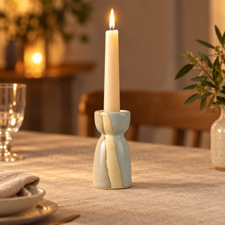 Ceramiczny świecznik na świece stołowe w nordyckim stylu