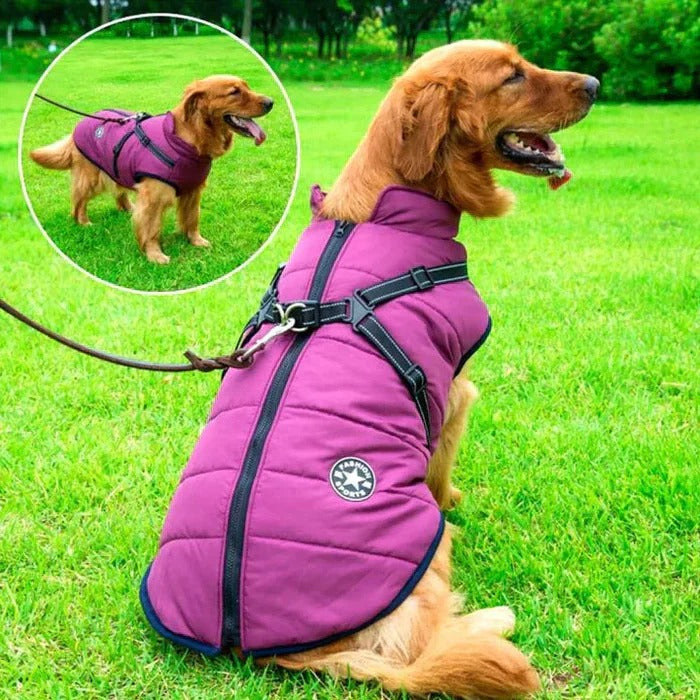 Kramano™ Wodoodporna kurtka zimowa dla psa z polarem i szelkami