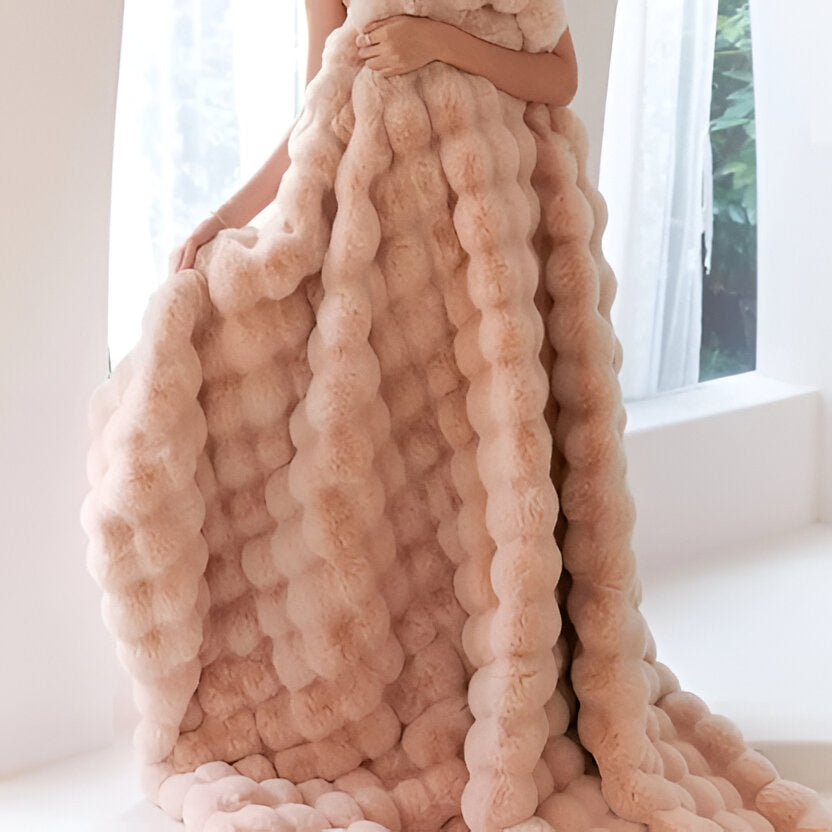 Kramano™ Miękki pluszowy koc na każdą porę roku o eleganckim wyglądzie