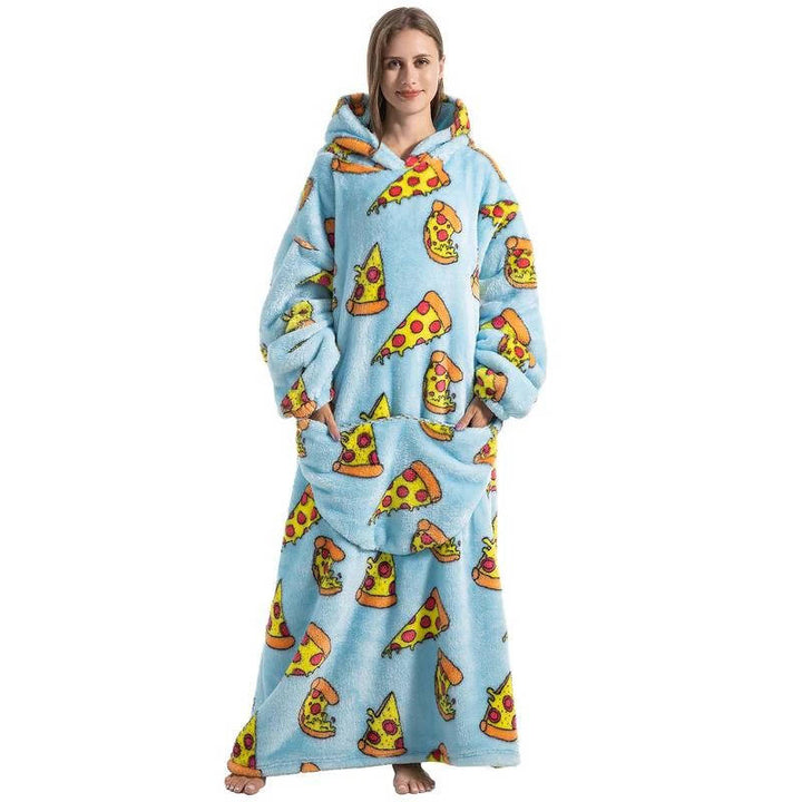 Kramano™ Bluza-koc oversize z sherpą, długimi rękawami i kapturem