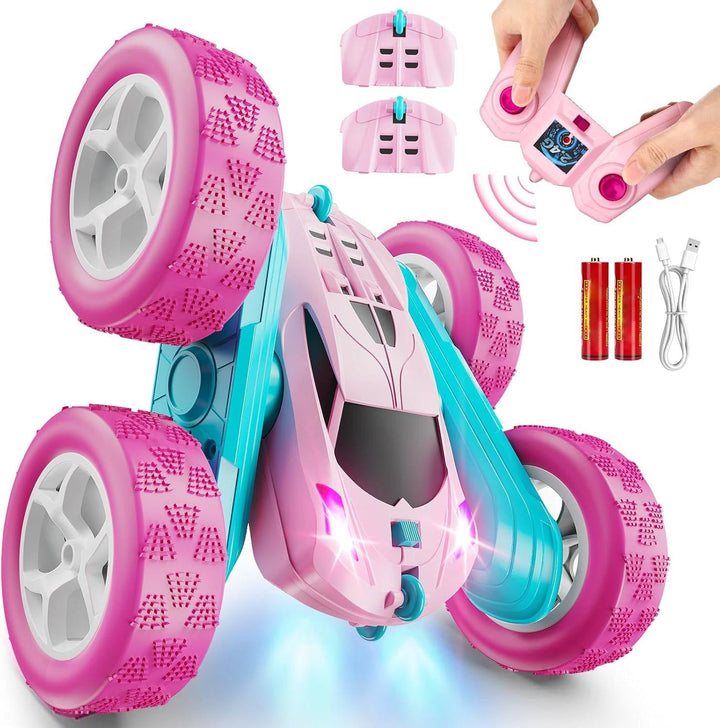 Auto kaskaderskie RC z obrotami 360° i dwoma akumulatorami