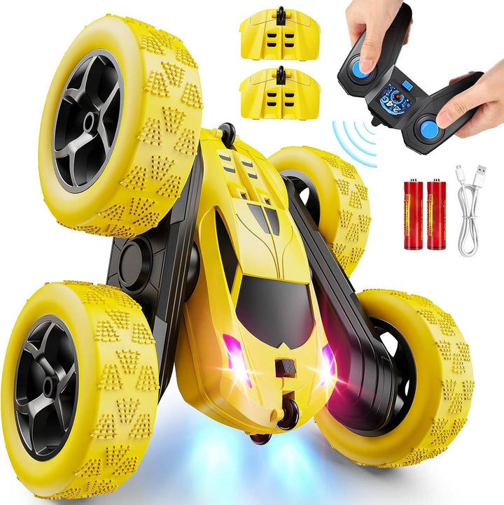 Auto kaskaderskie RC z obrotami 360° i dwoma akumulatorami