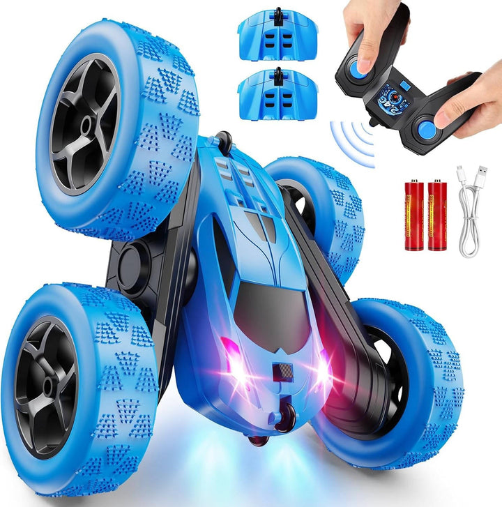 Auto kaskaderskie RC z obrotami 360° i dwoma akumulatorami