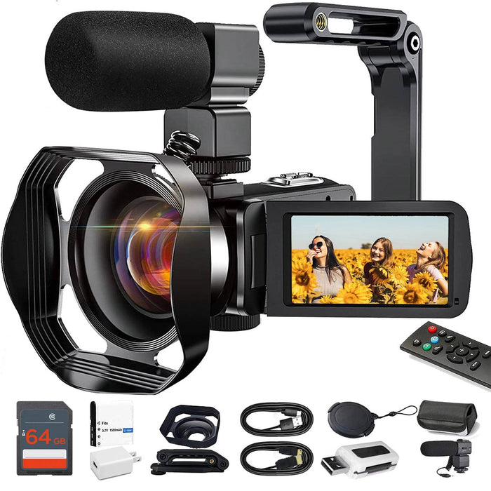Kramano™ Kamera 4K do vlogowania z 48 MP, obracanym ekranem i Wi-Fi