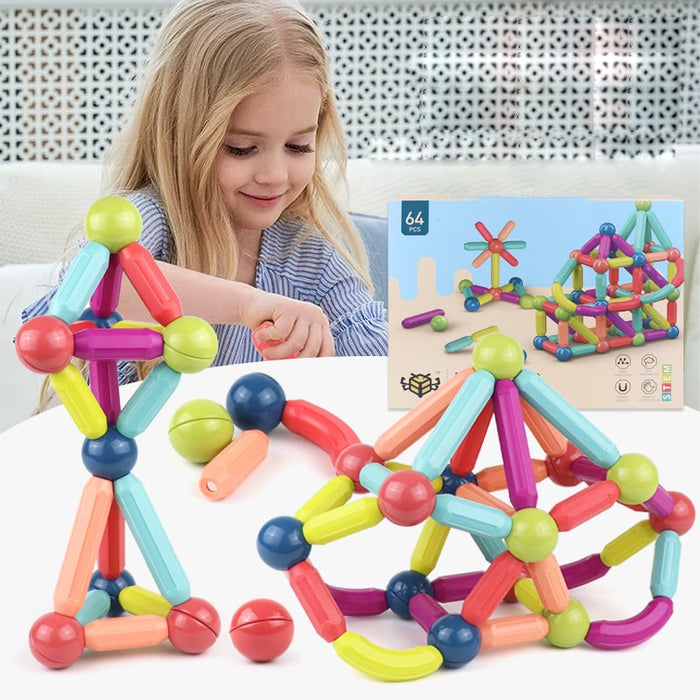 Kramano™ Magnetyczne klocki z patyczków i kulek do budowania 3D