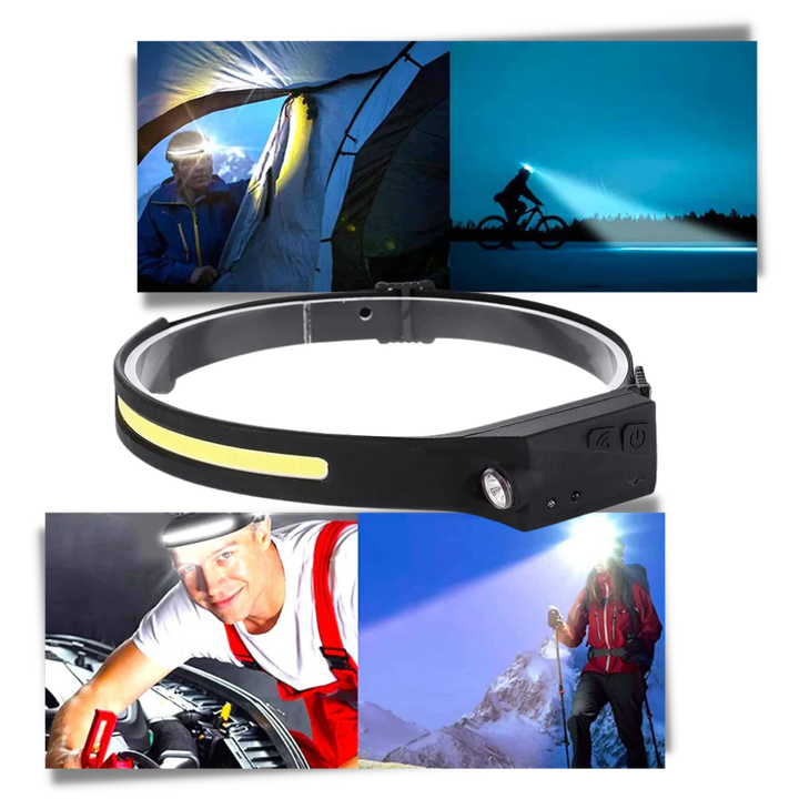 Kramano™ Latarka czołowa LED z czujnikiem ruchu, akumulator, 350 lm