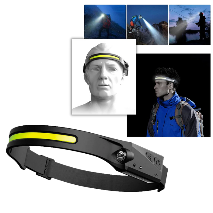 Kramano™ Latarka czołowa LED z czujnikiem ruchu, akumulator, 350 lm