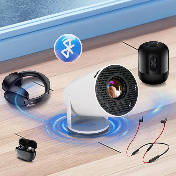 Kramano™ Inteligentny projektor 4K z obrotową podstawą 180° i Bluetooth