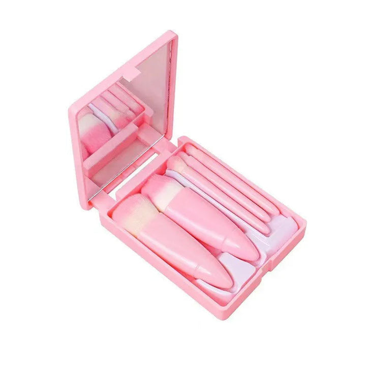 Kramano™ Mini zestaw pędzli do makijażu z lusterkiem w etui