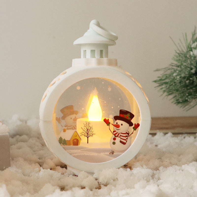 Kramano™ Szklany lampion LED z bałwanem lub Mikołajem