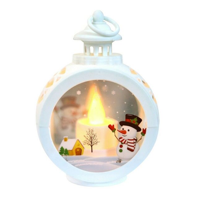 Kramano™ Szklany lampion LED z bałwanem lub Mikołajem