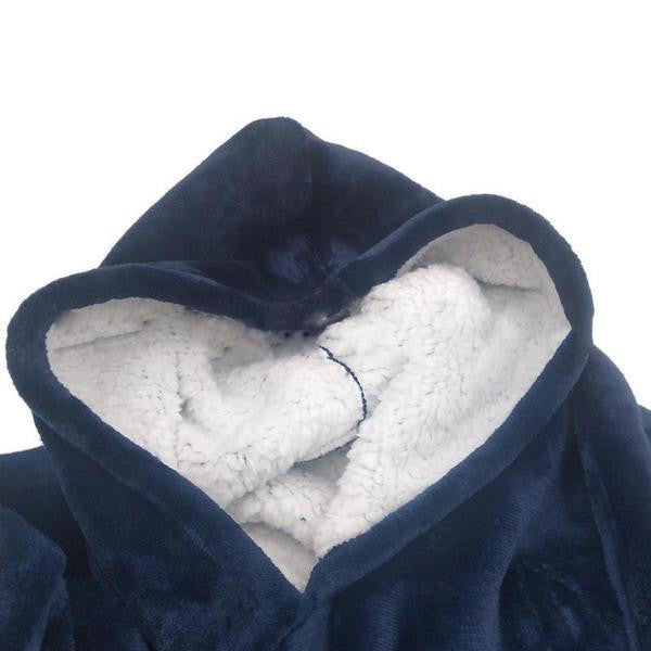 Kramano™ Bluza-koc z polarem, dużym kapturem i kieszenią