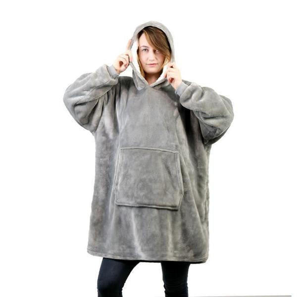 Kramano™ Bluza-koc z polarem, dużym kapturem i kieszenią