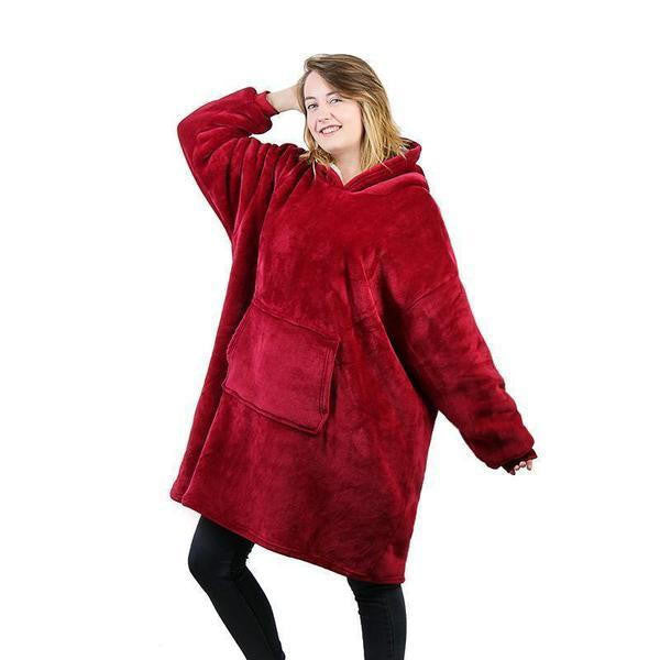 Kramano™ Bluza-koc z polarem, dużym kapturem i kieszenią