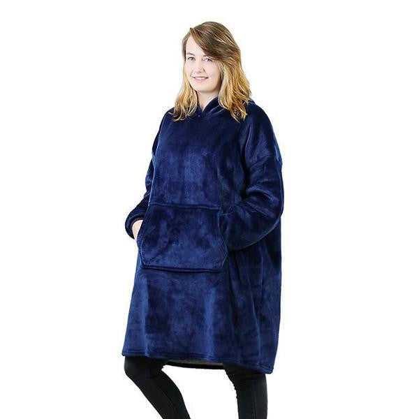 Kramano™ Bluza-koc z polarem, dużym kapturem i kieszenią