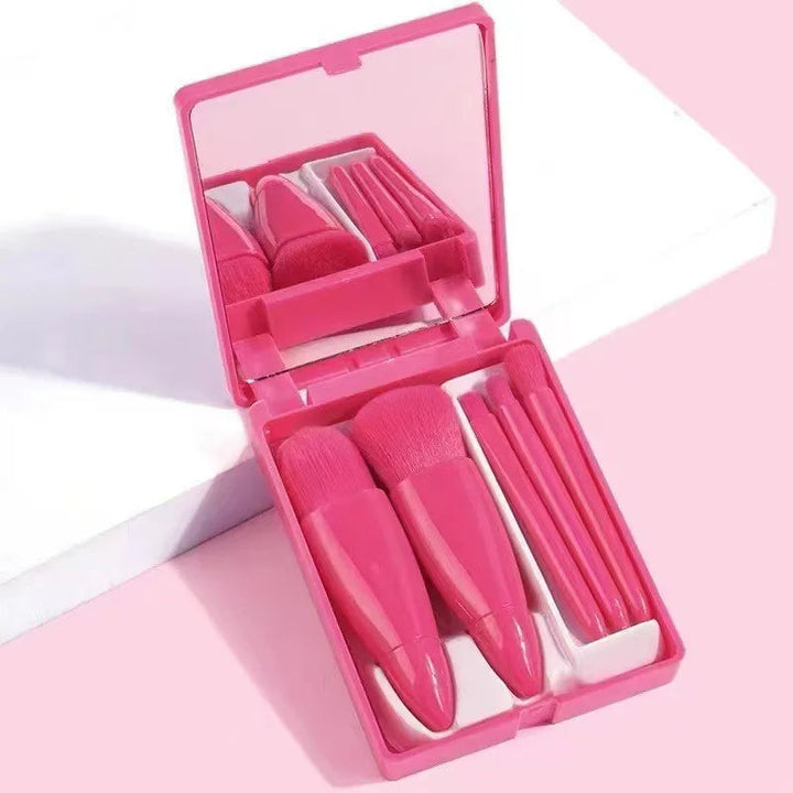 Kramano™ Mini zestaw pędzli do makijażu z lusterkiem w etui
