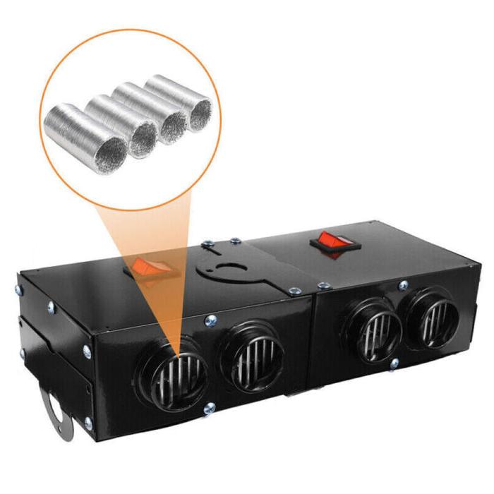 Kramano™ Mocny grzejnik samochodowy 500W 12V z czterema wylotami