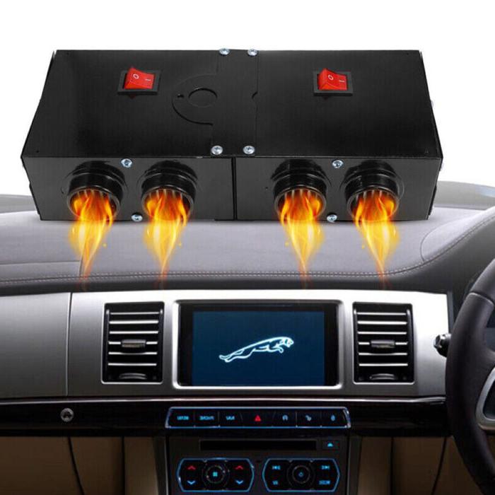 Kramano™ Mocny grzejnik samochodowy 500W 12V z czterema wylotami