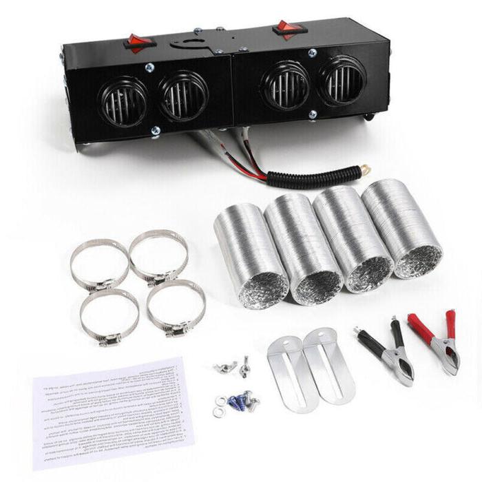 Kramano™ Mocny grzejnik samochodowy 500W 12V z czterema wylotami