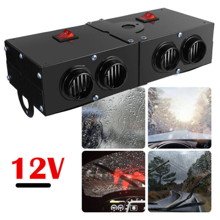 Kramano™ Mocny grzejnik samochodowy 500W 12V z czterema wylotami