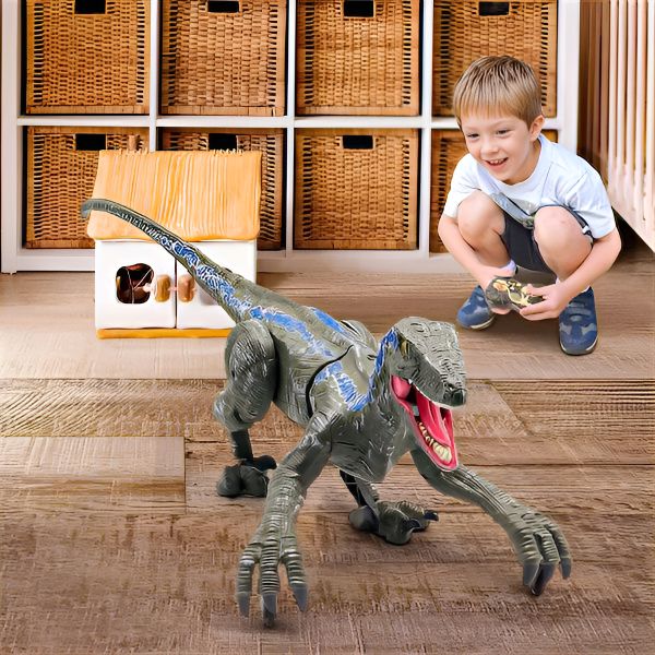 Zdalnie sterowany welociraptor, który chodzi i ryczy
