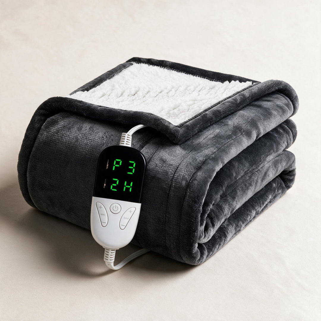 Kramano™ Koc elektryczny sherpa z 6 poziomami grzania i timerem